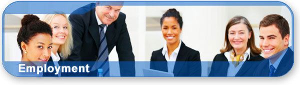 Employment section banner with photo of professionals around a table. Employment section banner with photo of professionals around a table.